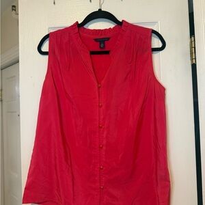 Tommy Hilfiger Vibrant Red Sleeveless Blouse